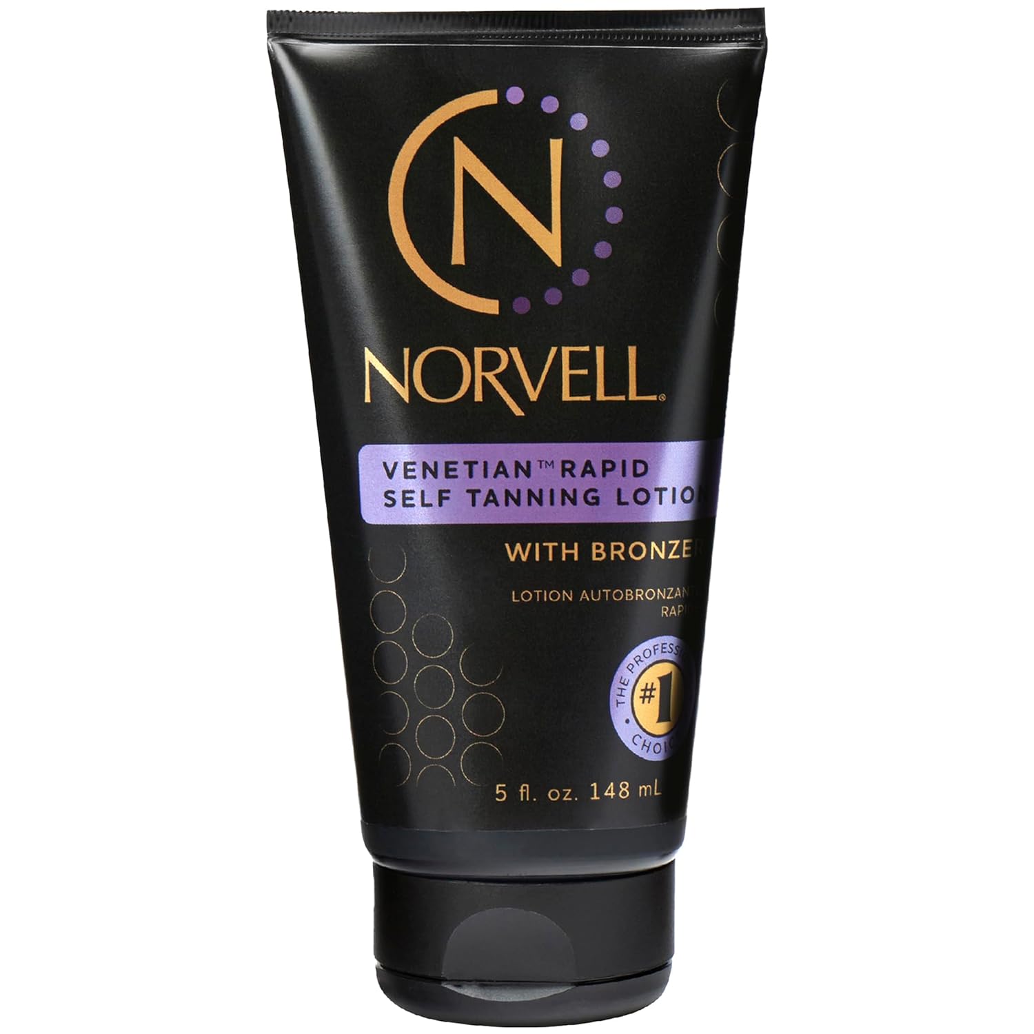Norvell Venetian Rapid Sunless Self Tanner Lotion 5 fl oz – Professional Fast Acting Self Tanning Cream for Natural Bronze Glow, Streak Free, Long Lasting, Anti Orange Fake Tan