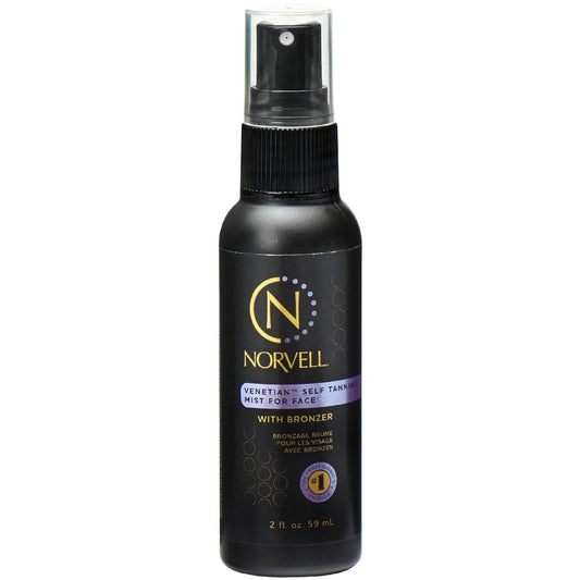 Norvell Venetian Sunless Self Tanner Mist for Face 2 fl oz – Non Comedogenic Facial Bronzing Self Tanning Spray for Natural Fake Tan Sun Kissed Glow, Streak Free, Long Lasting Color